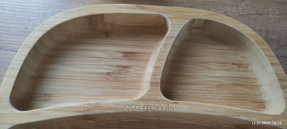 Miseczka miska ecorascals bambusowa trójdzielna z przyssawką