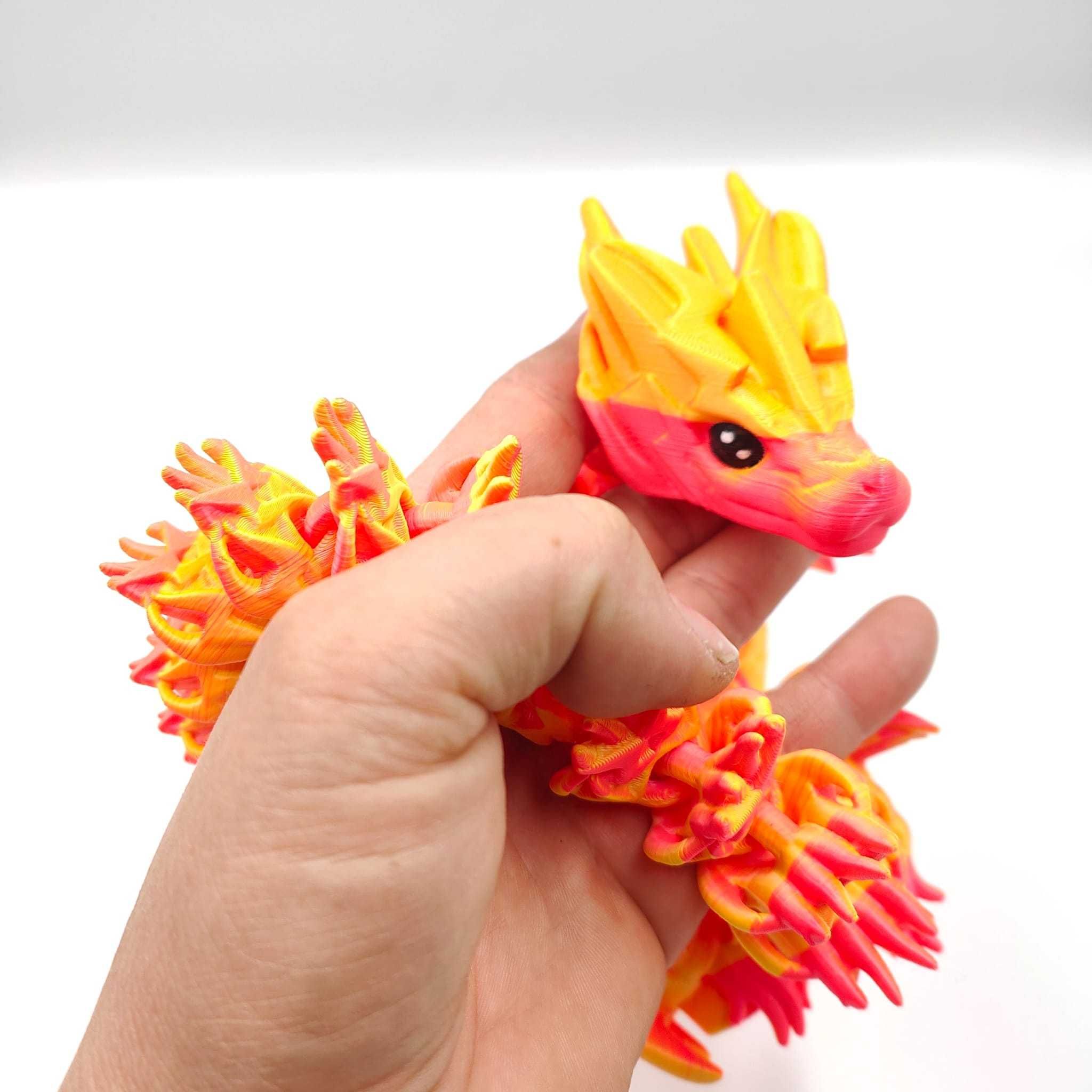 smok różowo pomarańczowy druk 3D zeus błyskawica