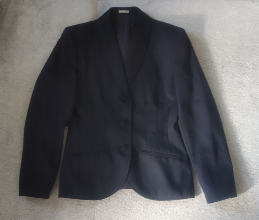 Elegancka wełniana marynarka damska LauraAshley 38 granatowa klasyczna