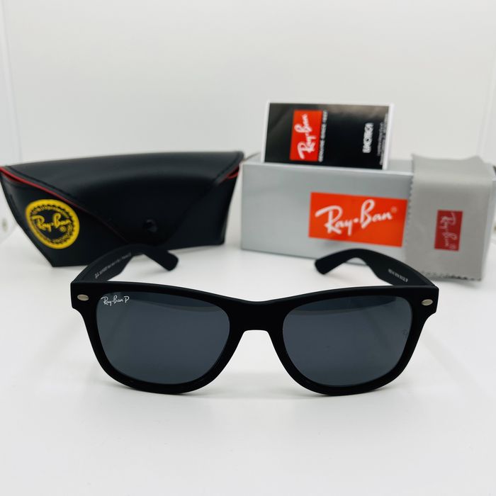 Поляризационные очки Ray Ban Wayfarer 2140P Matt Black|Gray
