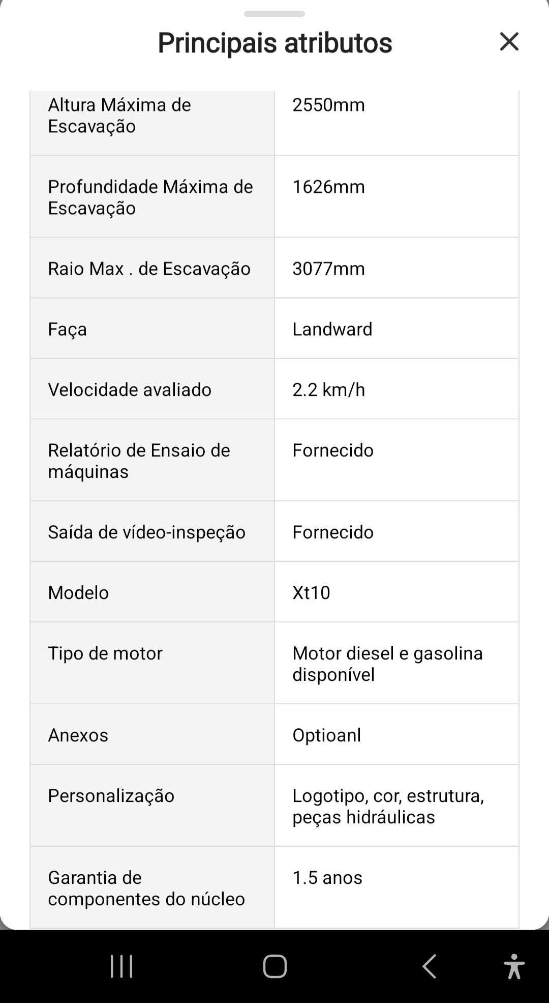 Mini escavadeira landward nova sem uso com garantia 7000€ com iva incl