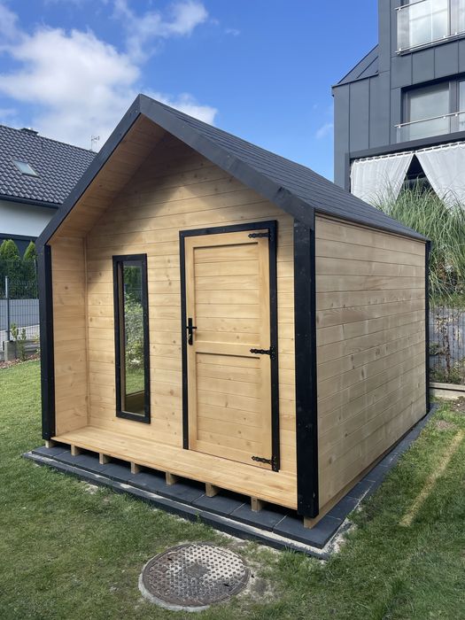 3x3 Domek drewniany, narzedziowy, nowoczesna stodola, sauna