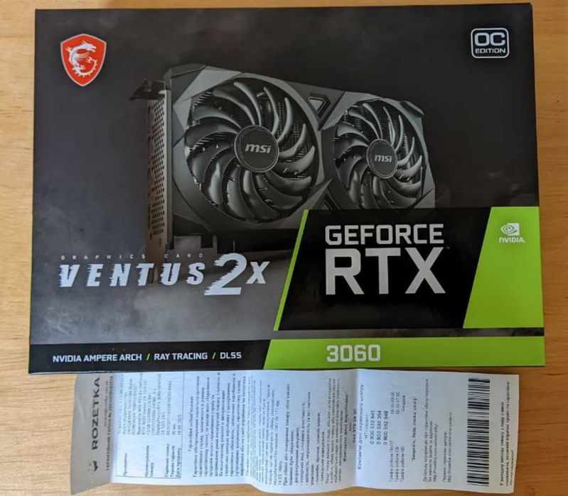 Відеокарта MSI GeForce RTX 3060 Ventus 12GB — ідеальний стан