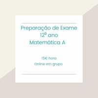 Preparação para Exame Nacional 12º Ano Matemática  A