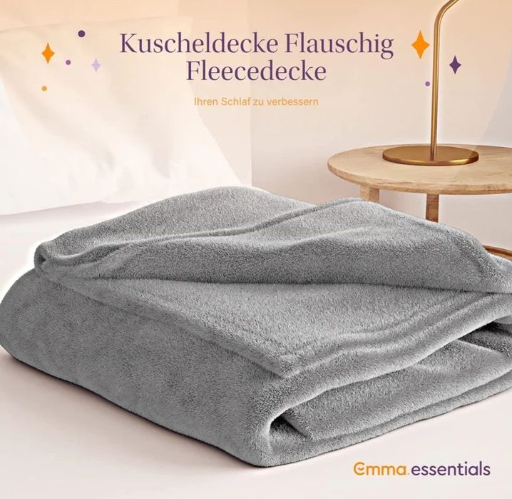 Przytulny koc na sofę, 150 x 200 cm, jasnoszary mikrofibra