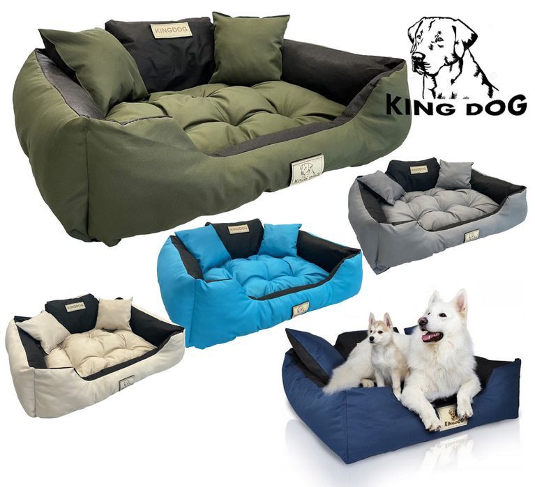 legowisko dla psa kojec 55x45 cm personalizowane wodoodporne zielone