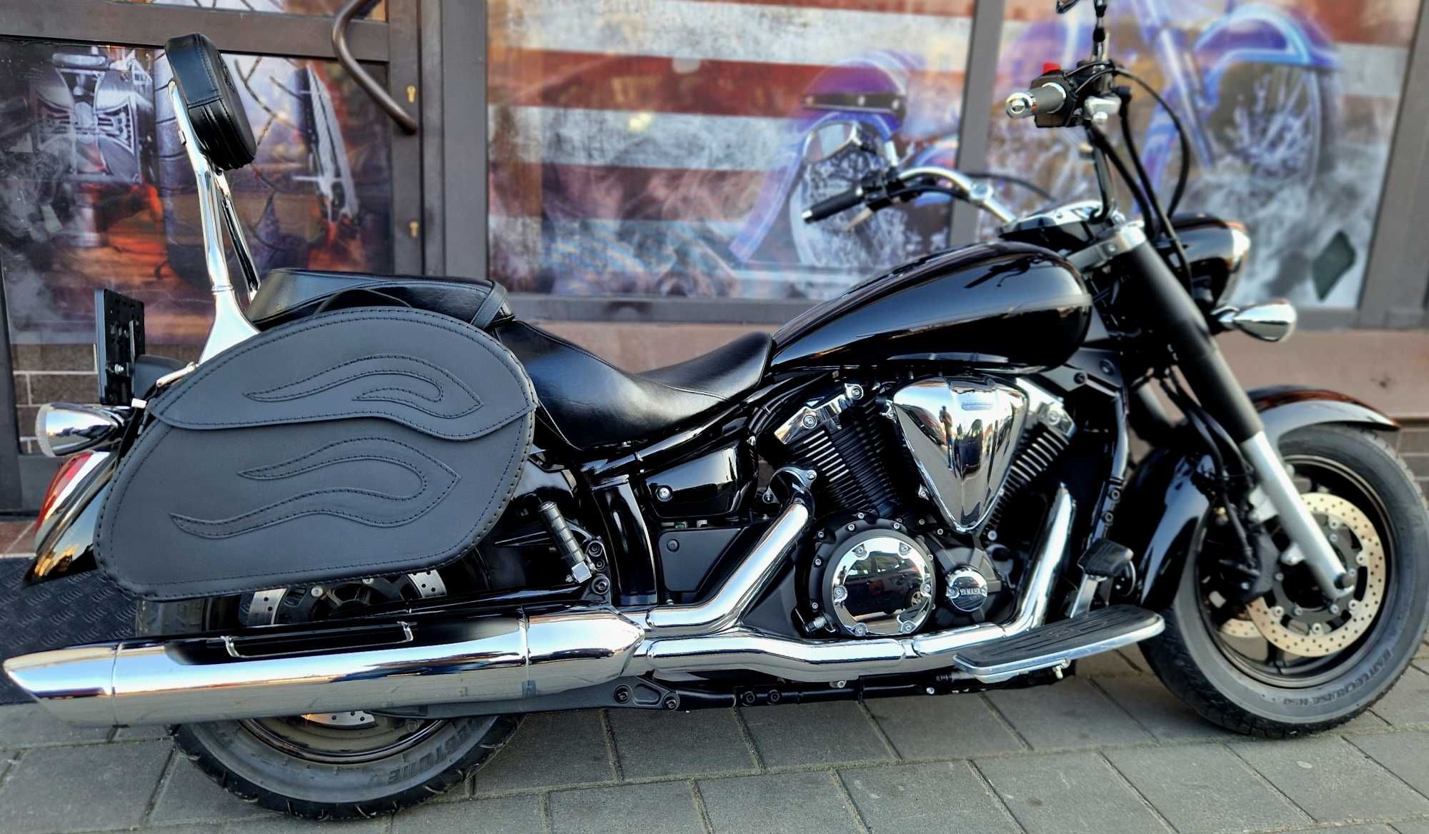 Sakwy skórzane yamaha stratoliner vx1900 xvs 1300 midnighstar duże