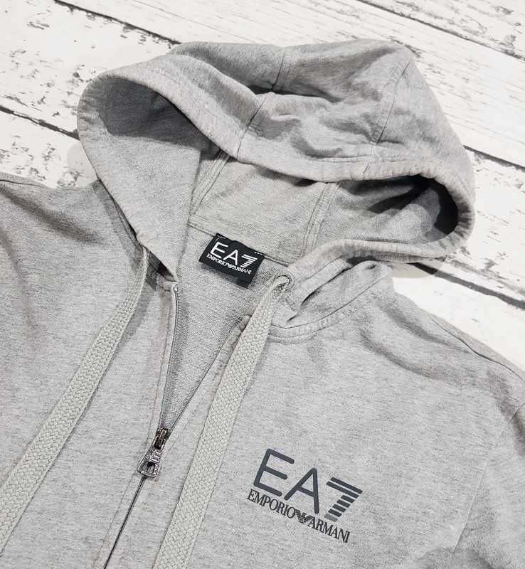 Emporio Armani EA7 * bluza * rozpinana * szara * logo * męska * S