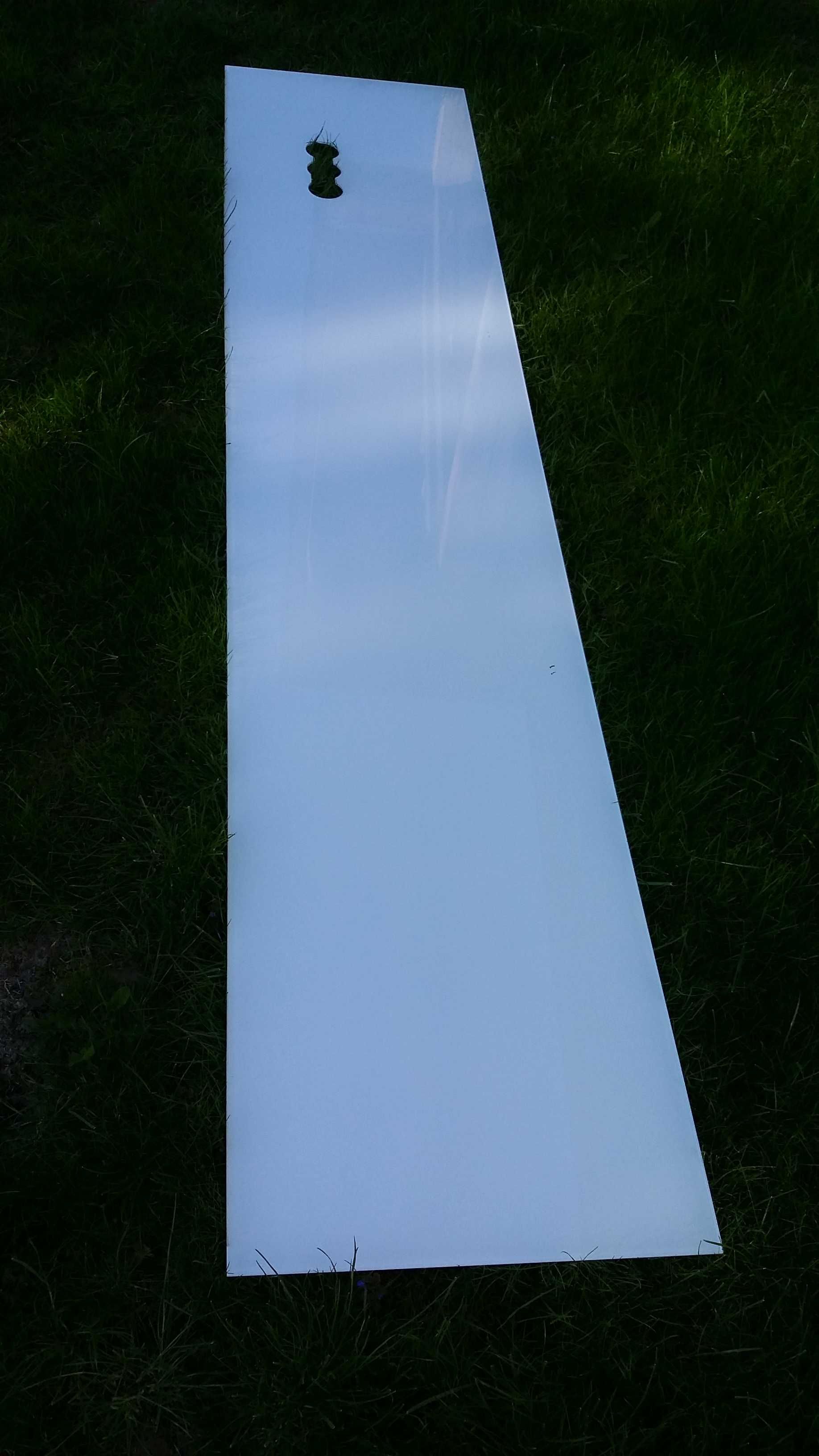 Panel szklany bialy błyszczący 2,49 x 0.52m