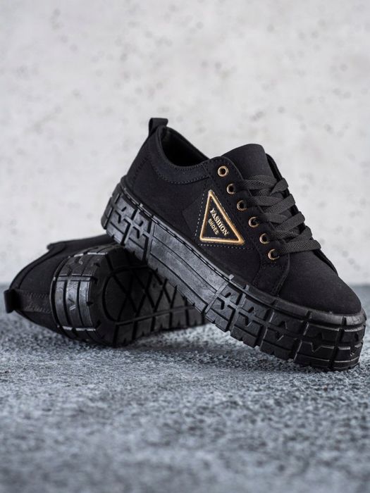 Creepers trampki na koturnie czarne 40