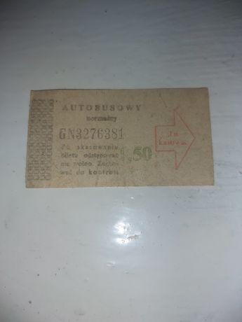 Bilet komunikacji miejskiej Warszawa lata 50- 60-te