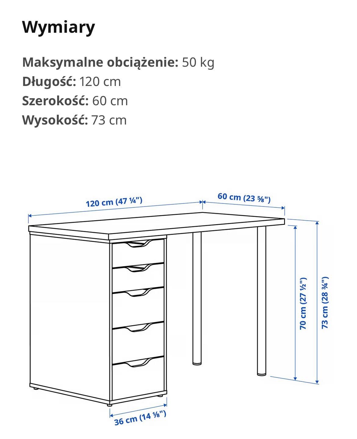 Białe biurko Ikea Lagkapten Białystok