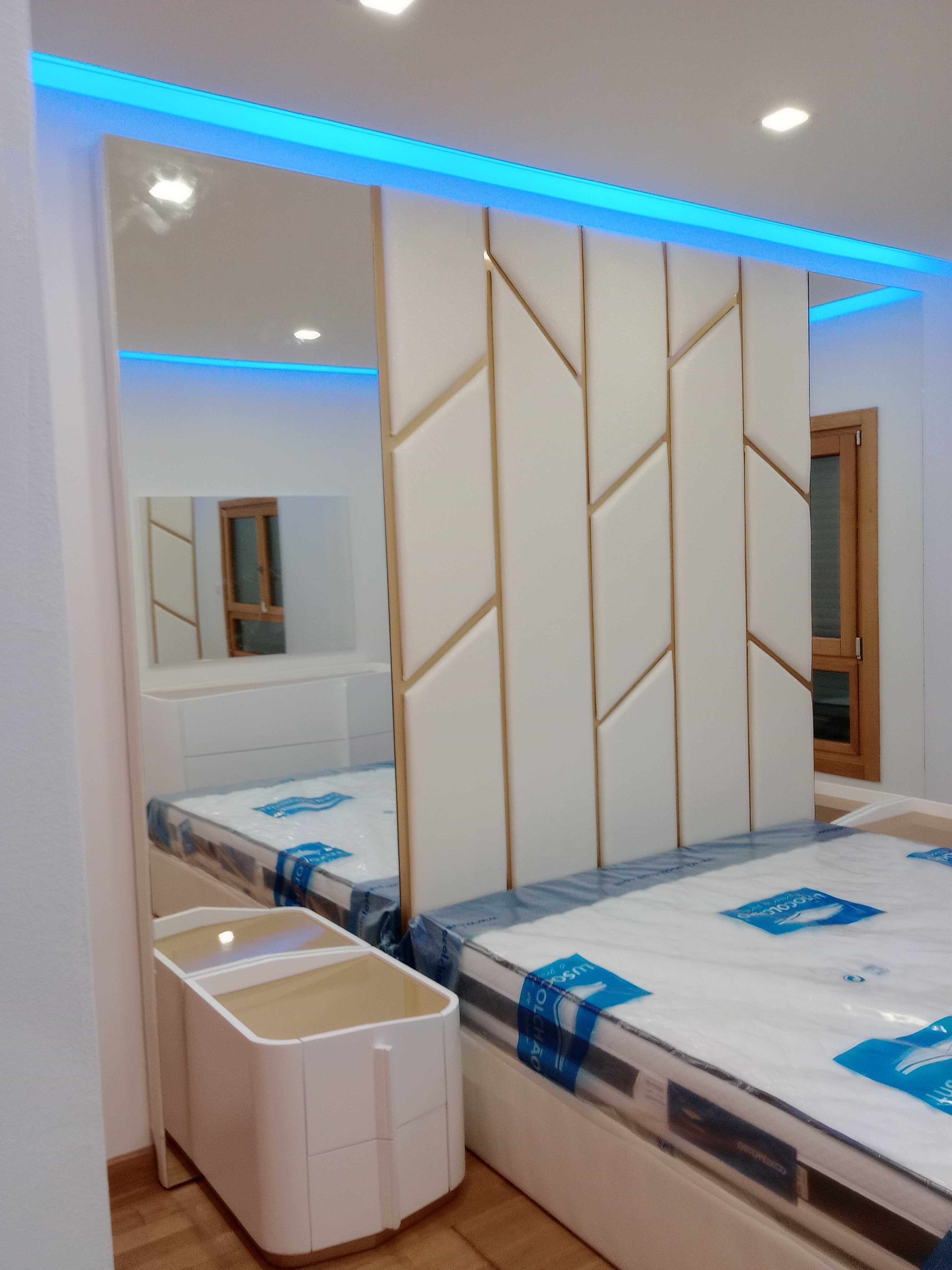 Cama alta tecto + 2 mesas de cabeceira - FABRICA - NOVO