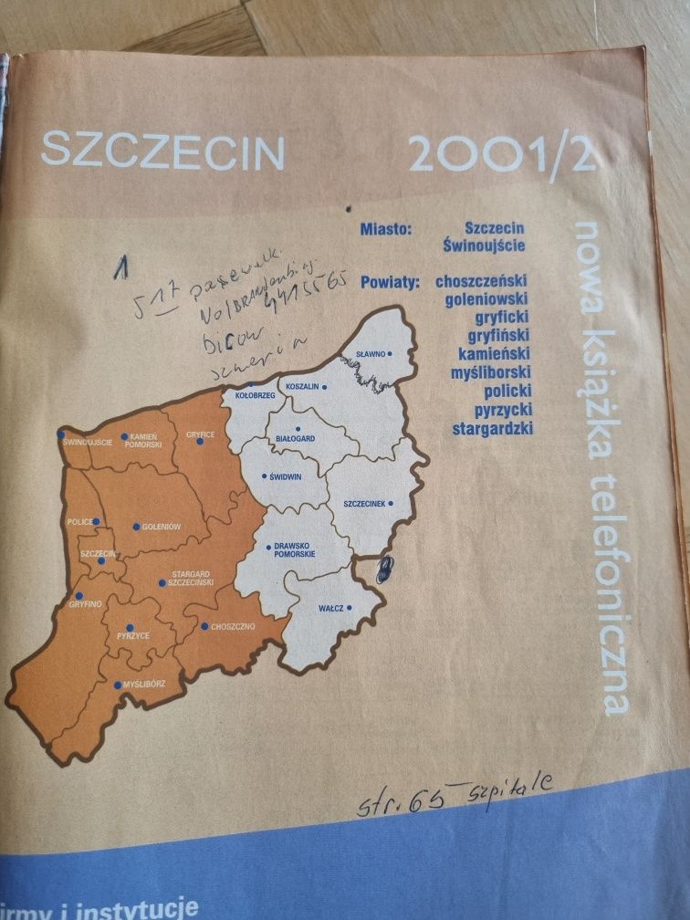 Książka telefoniczna woj szczecińskiego 2001/2