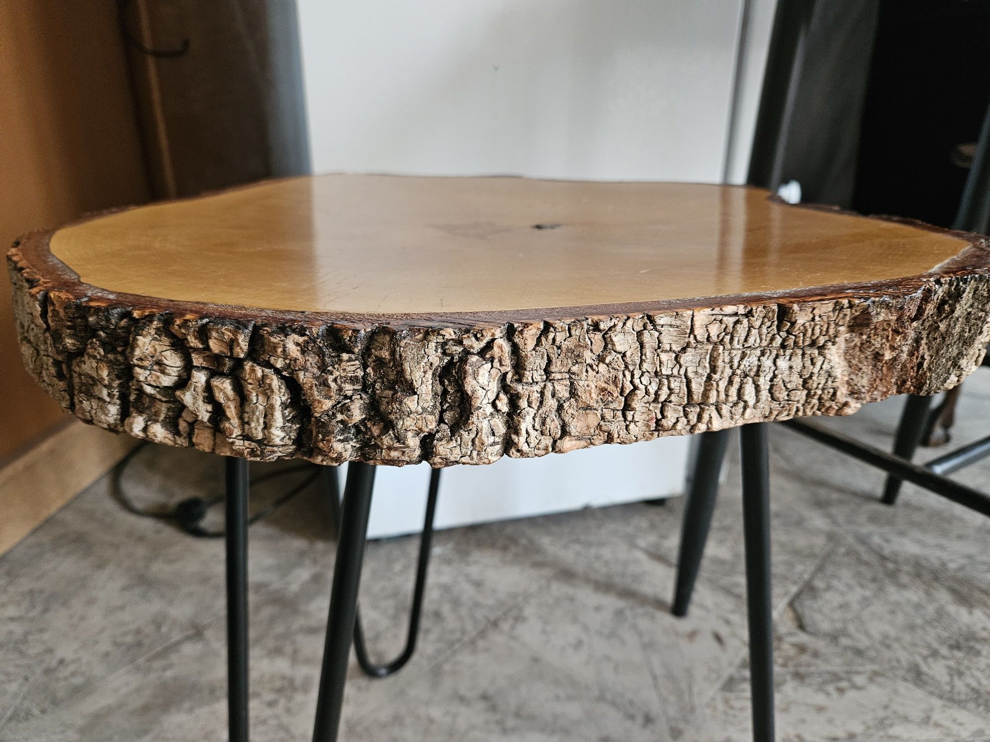 Stolik kawowym drewniany loft plaster drzewna