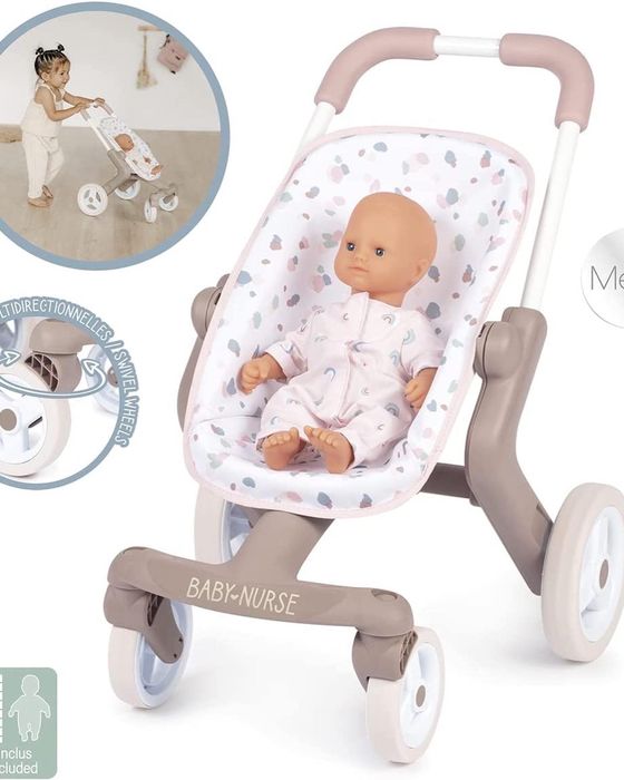 251218 Коляска Smoby Baby Nurse "Рожева пудра. Прогулянка", з поворотн