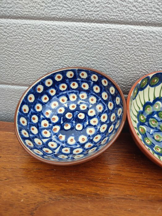 Ceramiczne Miski - ręcznie malowane - ciekawy design - vintage - Q
