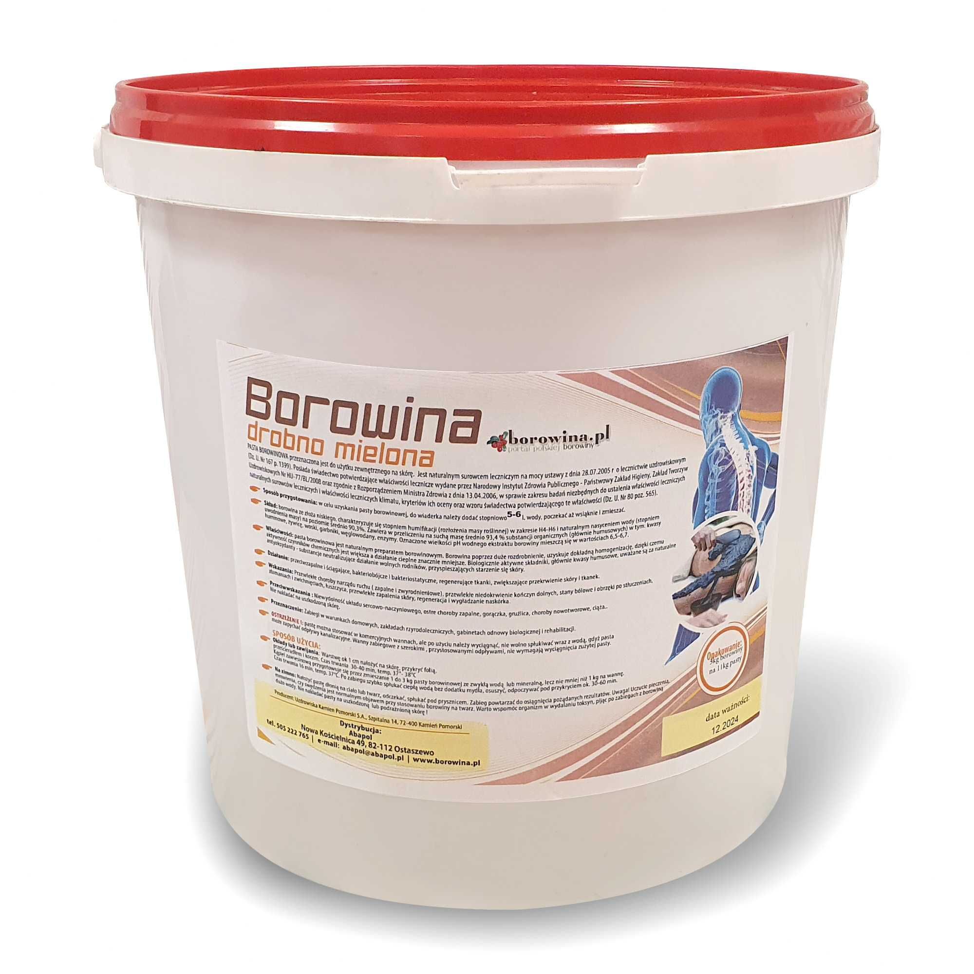 Borowina - drobno mielona pasta borowinowa na 10 kg na okłady  kąpiele