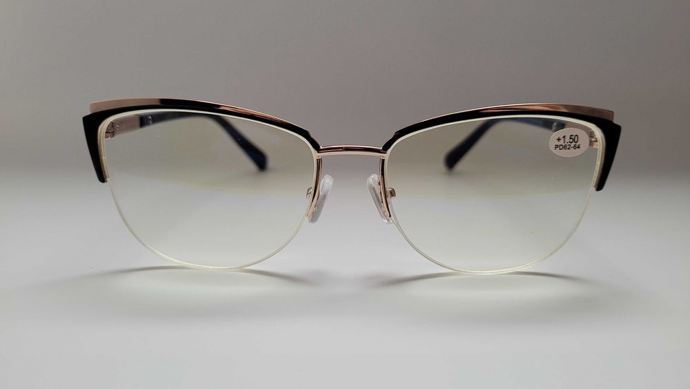 очки для зрения в металлической оправе (полуоправе)blueblocker