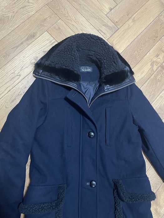 Kurtka The Kooples XS/S ciemny granat 80% wełna lekko ocieplana