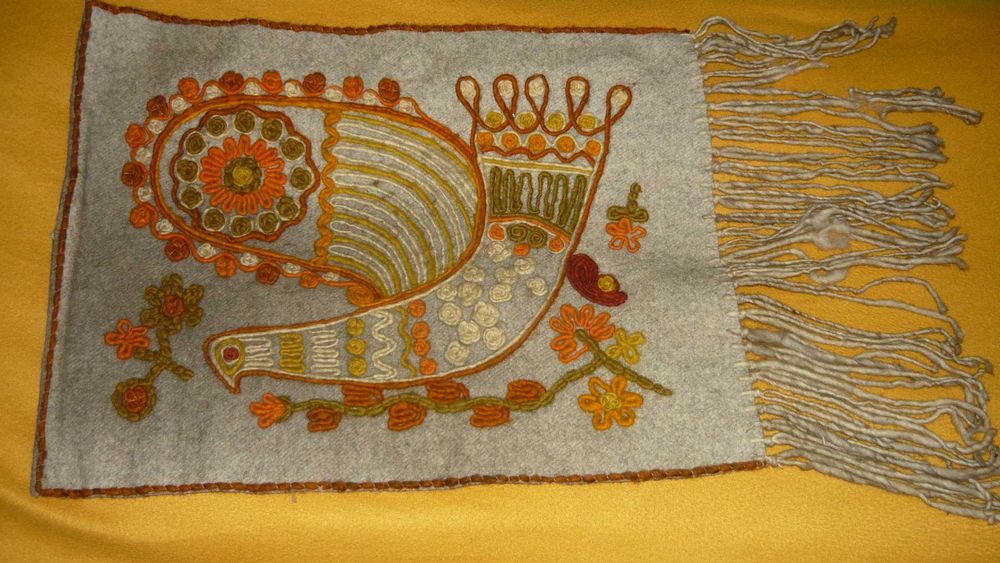 Makatka kilim gobelin Cepelia wełna haft PRL stary oryginał