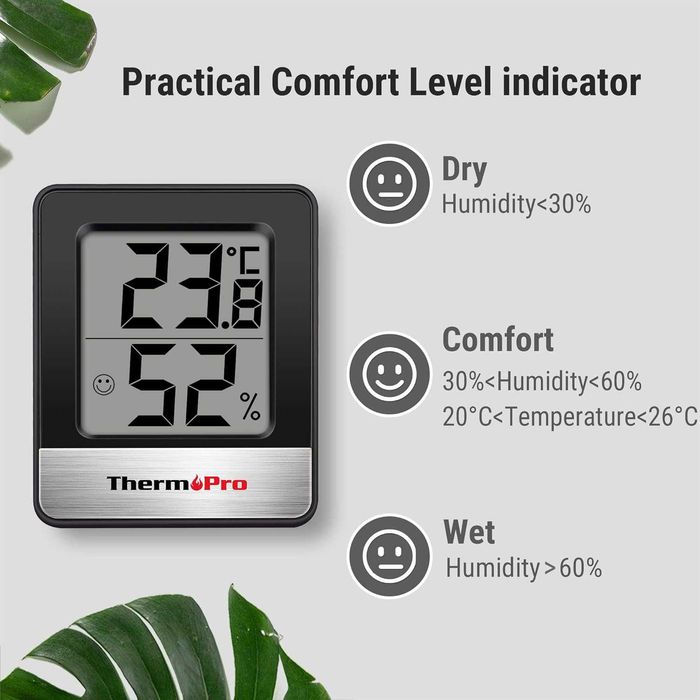 ThermoPro TP49B termômetro e pequeno higrômetro digital interno
