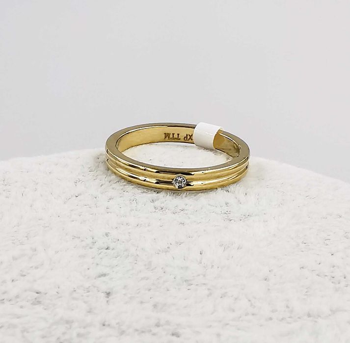 Pierścionek obrączka złota stal chirurgiczna średnica 17 mm