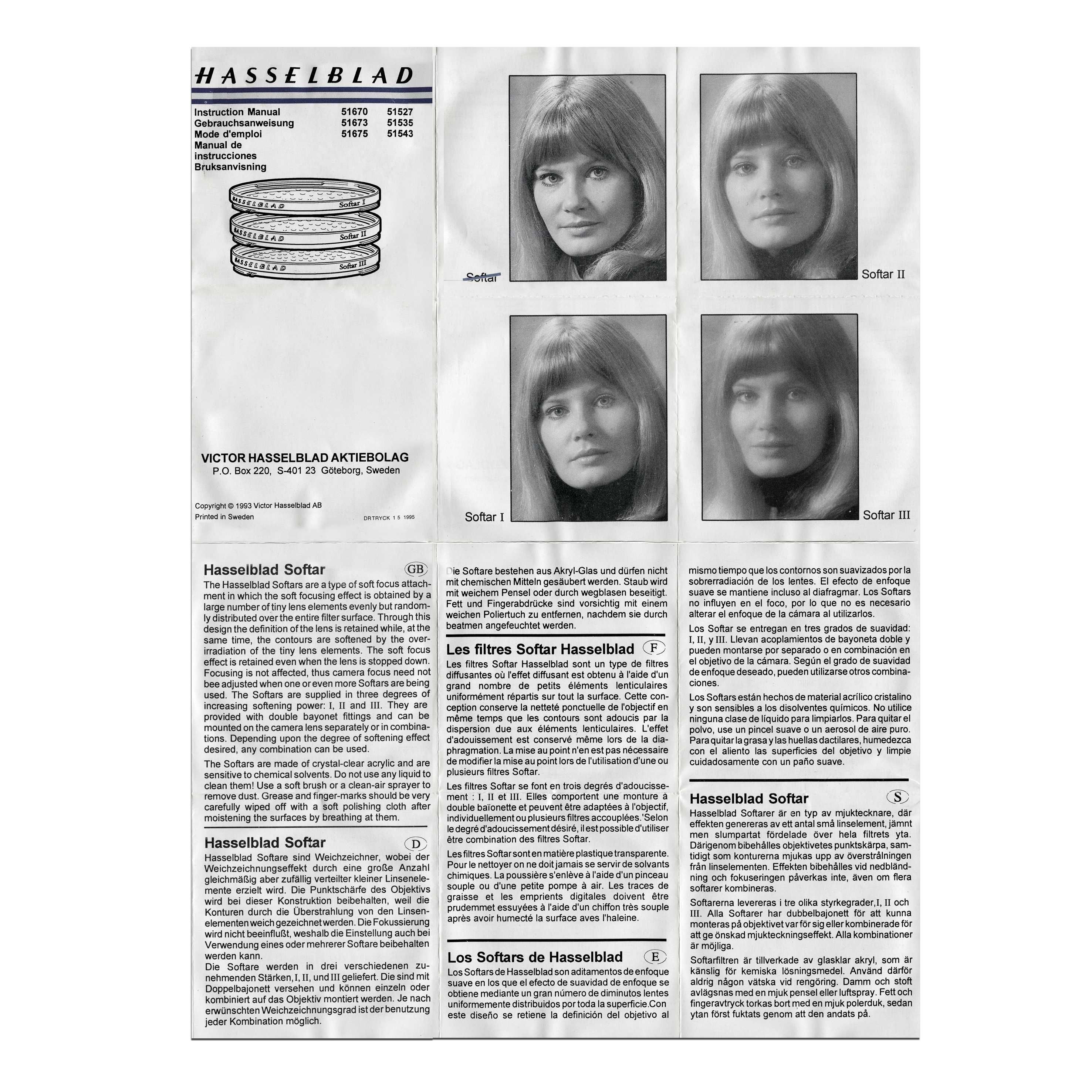 Hasselblad B60 Softar I Filter 51670 Carl Zeiss