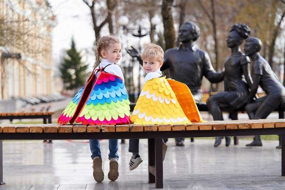 2 peças de asas de pássaro para crianças dos 3-8 anos, Carnaval