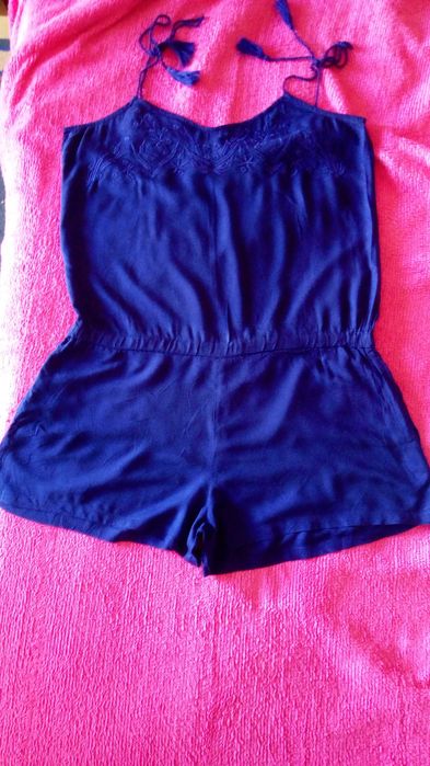 Macacão vestido calção completo tamanho M