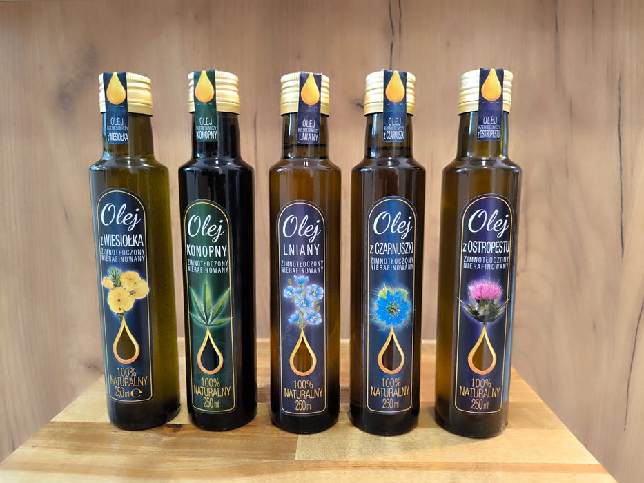 Olej z wiesiołka tłoczony na zimno.