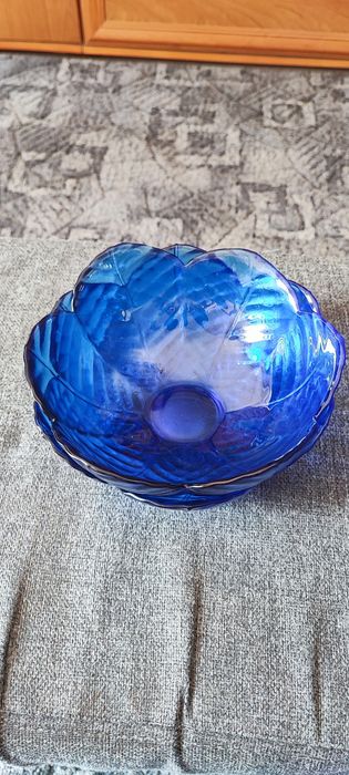 Niebieskie miseczki salaterki szklane x 2