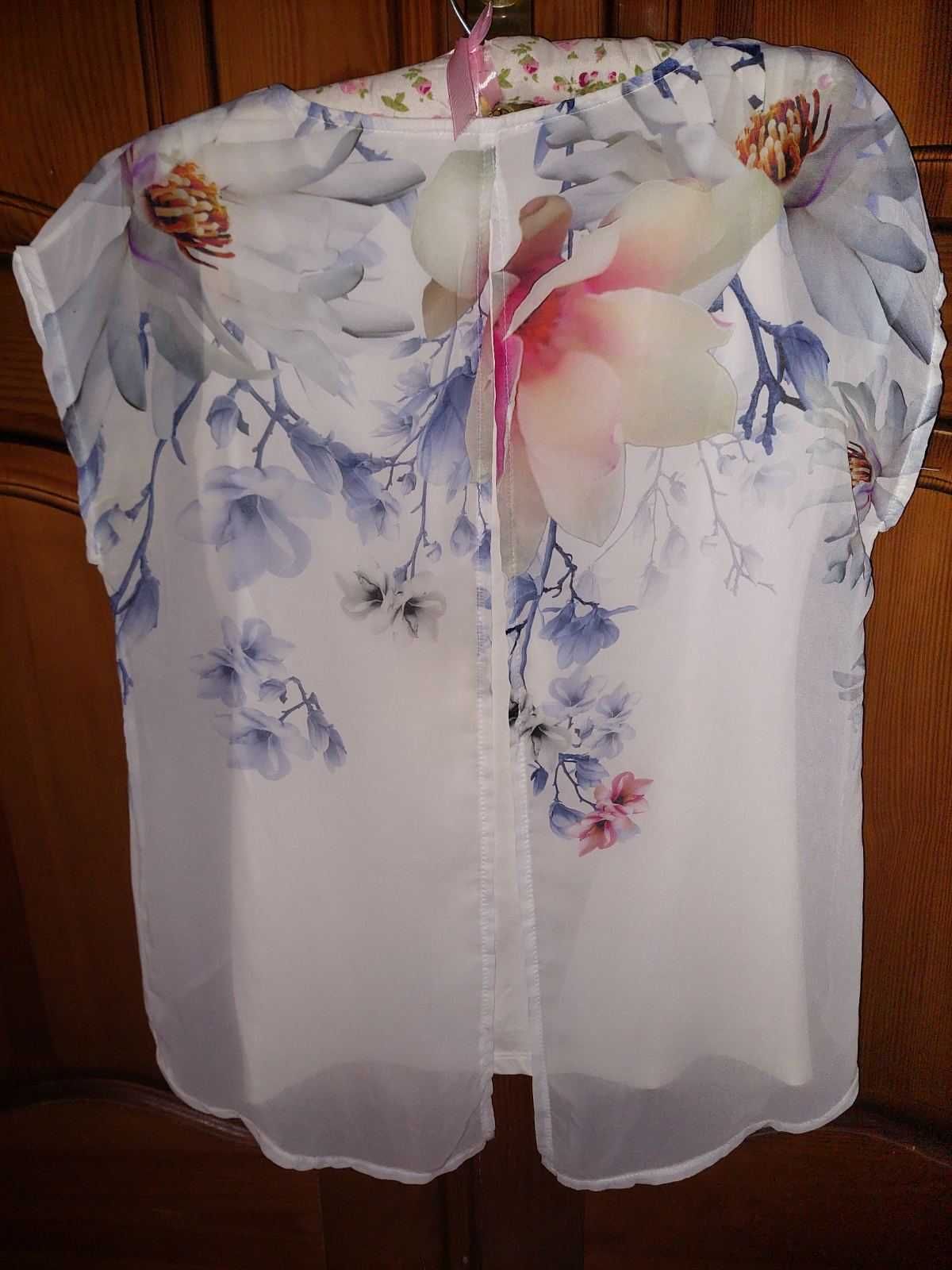 Шикарная блузка туника с шелковым верхом в цветы блузка гарна