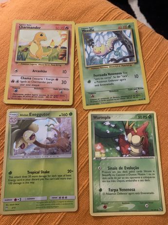 (4) cartas Pokemon originais