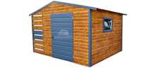 DOMEK OGRODOWY GARAŻ 3M X 3M + Wiata Drzwi Drewnopodobny 3X3 GB294