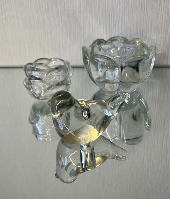 Хрусталь Bohemia: Сливочник Соусник Вазочка Чехия. Сахарница Шкатулка.