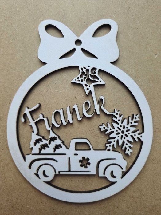 7 sztuk Bombka z imieniem Świąteczna personalizowana zawieszka