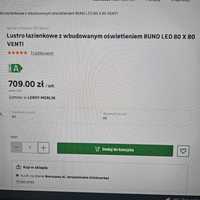 Lustro łazienkowe z wbudowanym oświetleniem 80x80