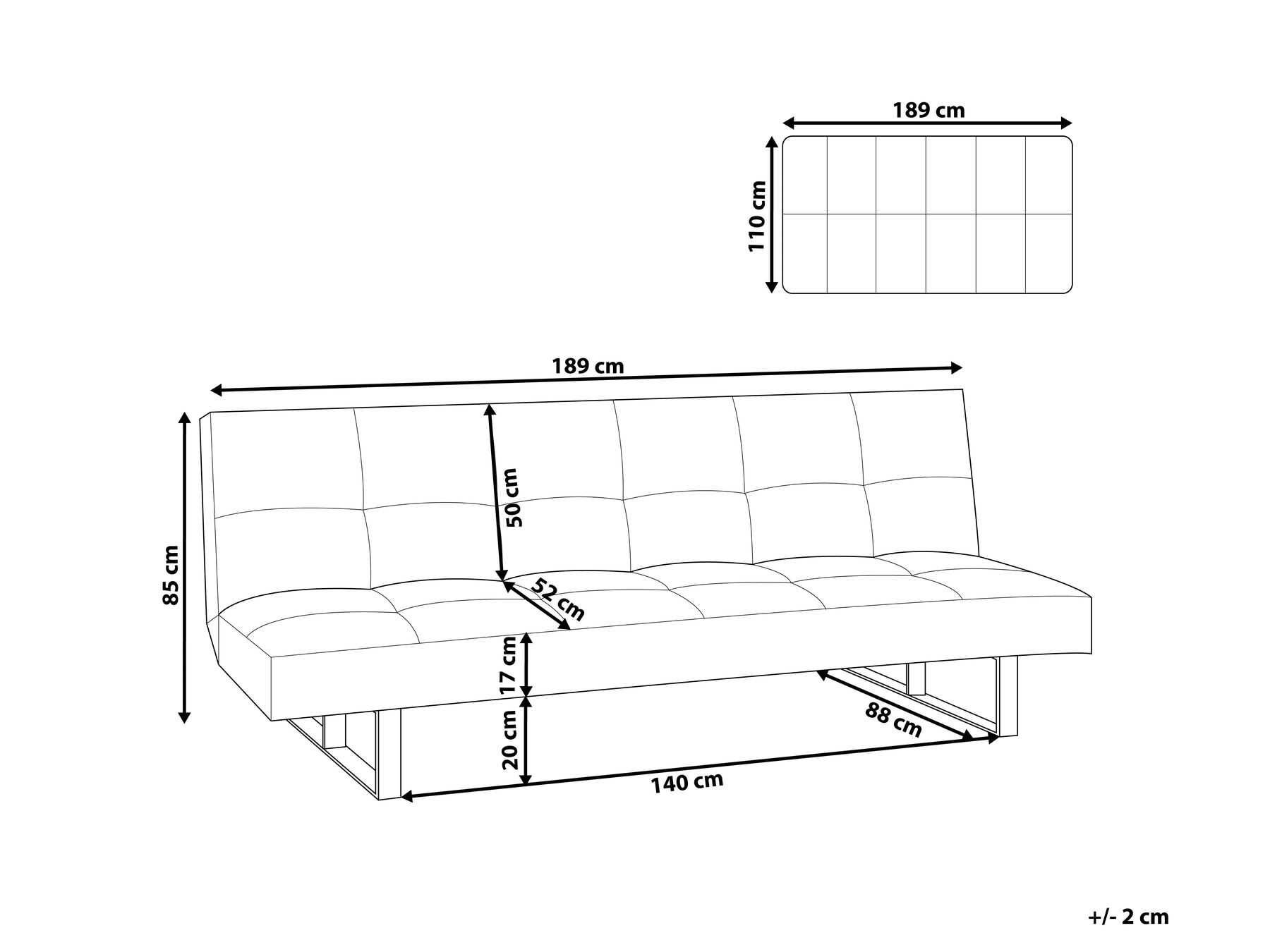 Sofa rozkładana(4 pozycje). 188x108 ekoskóra | Stan jak nowy