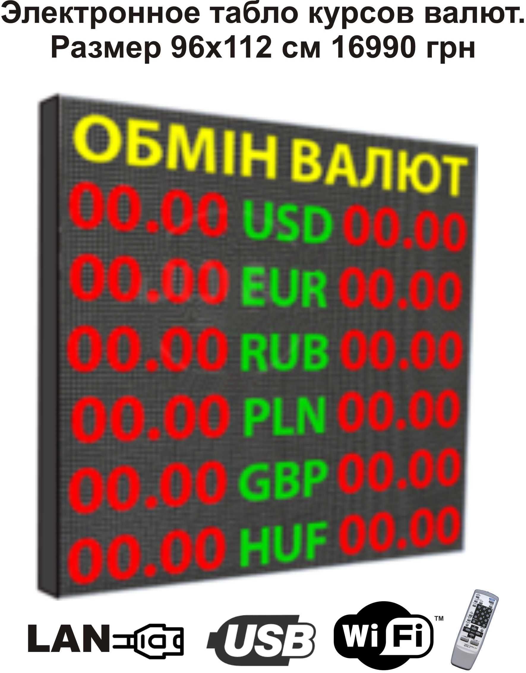 Табло обміну валют. ЛЕД табло