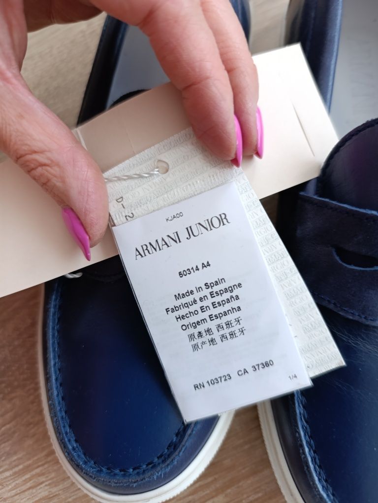 Mokasyny Armani Junior 36 skórzane
