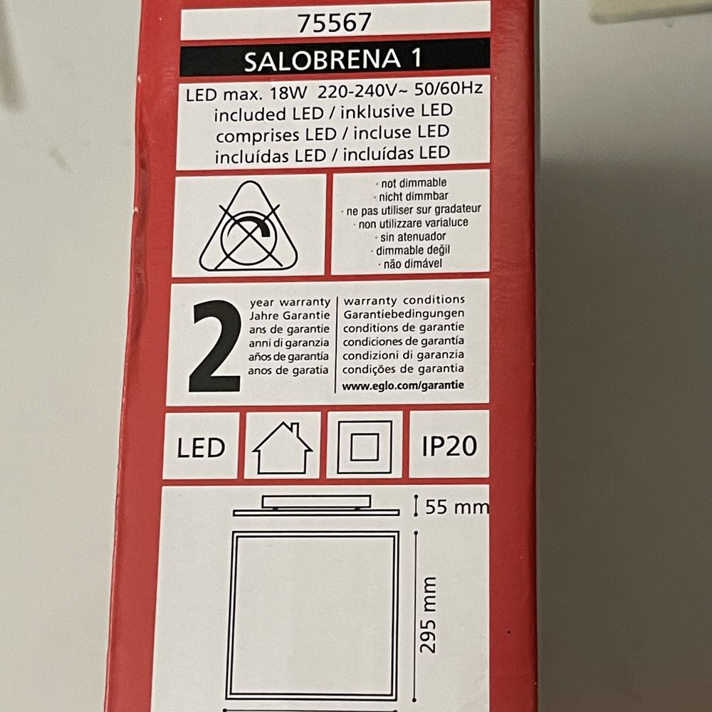 Lampa eglo 2100lm neutralny bialy