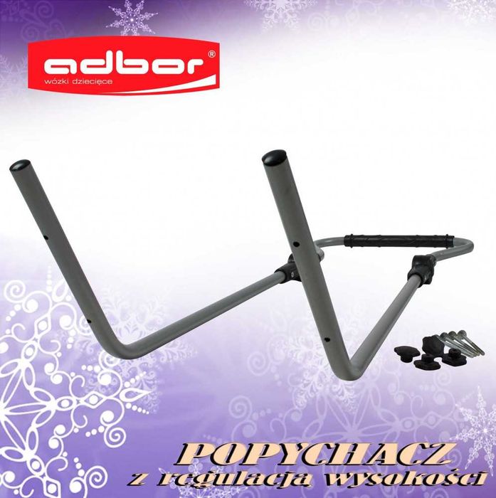 Sanka Metalowa Czerwona + Materac + Pchacz + Podnóżki Piccolino Adbor