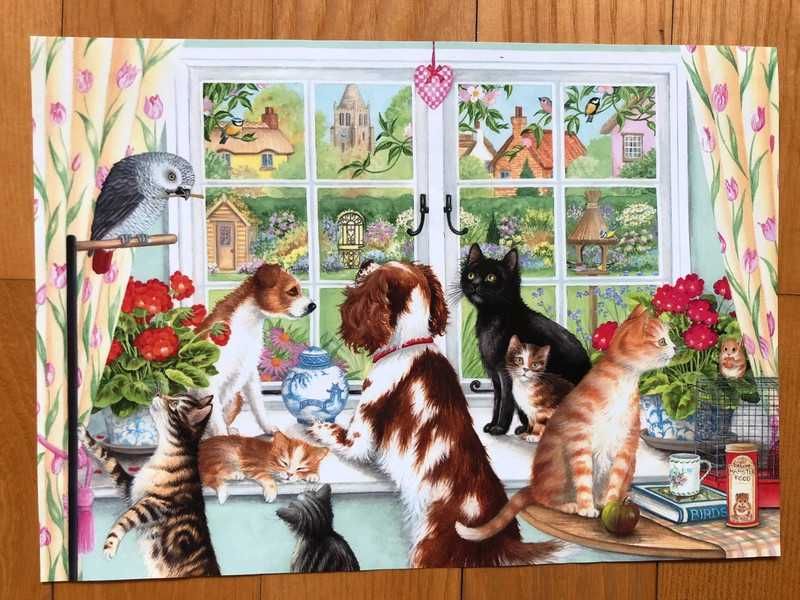 Puzzle 2x1000 "Zwierzęta domowe" (Animals at home) Falcon, Jumbo