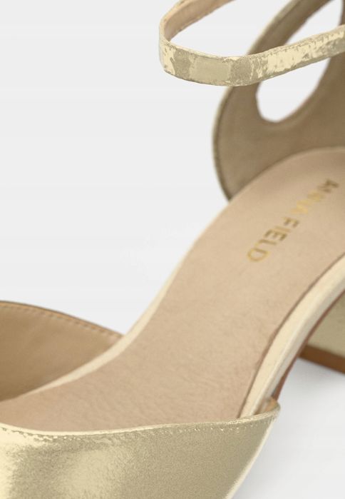 Anna Field 37 Buty Damskie Złote Czółenka Skórzane Wide Fit T697