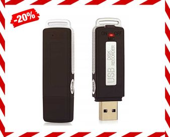 Nowoczesny Dyktafon Cyfrowy Pendrive 8GB Podsłuch Mini *WYPRZEDAŻ*