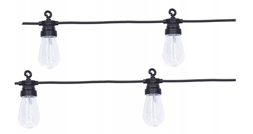 NOWE lampki ogrodowe GIRLANDA zewnętrzne tarasowe 20 żarówek LED 12.5M