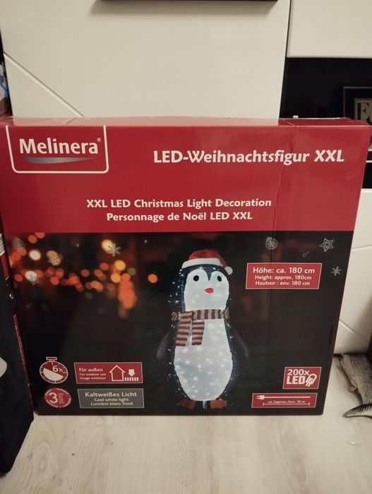 Pingwin XXL 180 cm do ogrodu 200LED Nowy