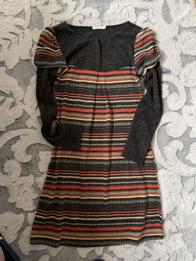 Cudna wełniana sukienka sweter r. S paseczki w stylu woolovers
