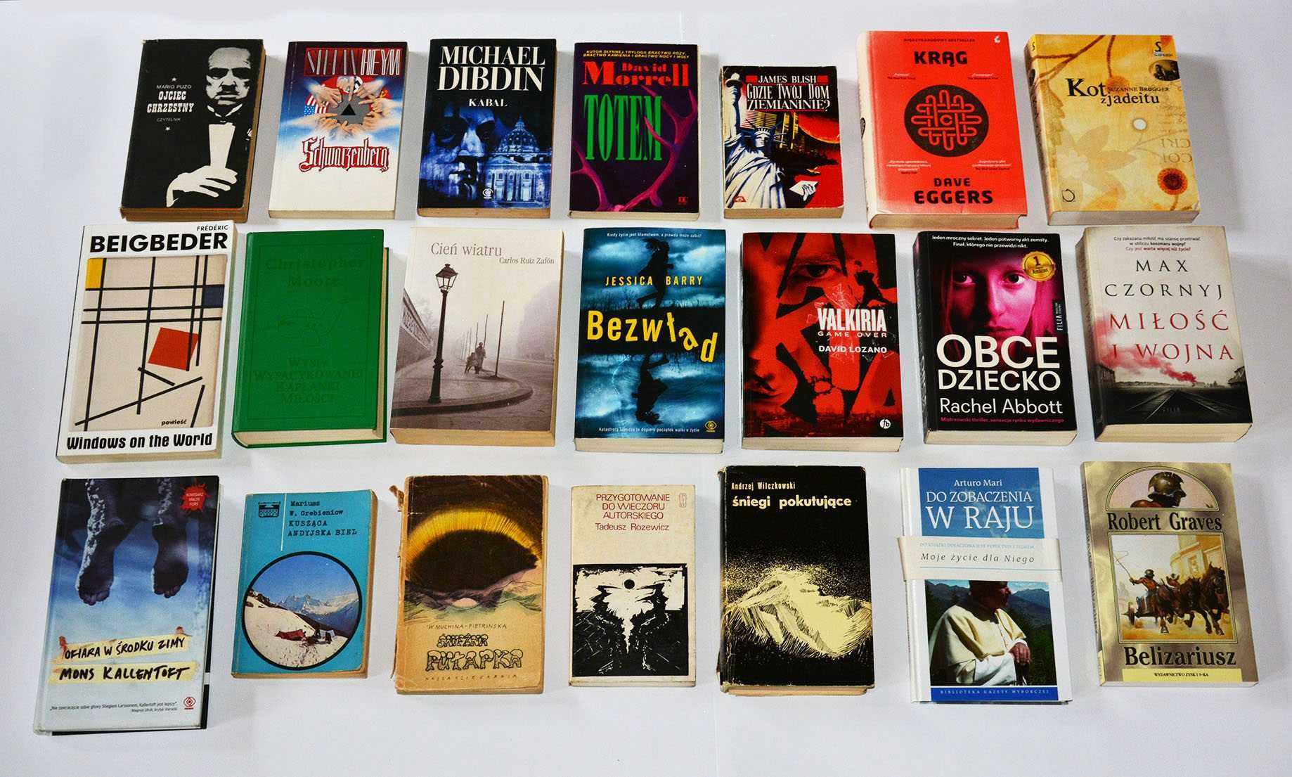 62 książki - zestaw: Capote, Morrell, Graves, Passent, Moore, Różewicz